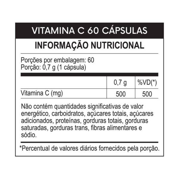 Vitamina C 60 cápsulas 500mg - Imagem 2
